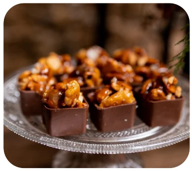 Caixinha de Caramelo e Castanhas